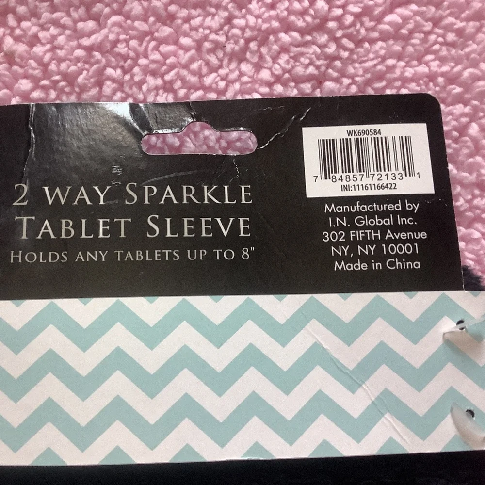 Two Way SPARKLE Tablet Sequin SLEEVE RED/BLACK 8 inch BRAND NEW
